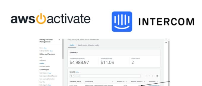 AWS Activate credit with Intercom